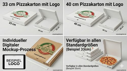 Pizzakarton 33 cm mit Logo